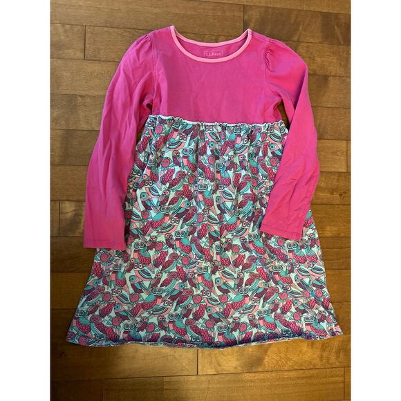 L.L. Bean cotton long sleeved dress bundle of 3 butterfly’s owls aged 8 & 10 - Picture 8 of 11
